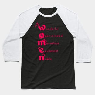 Women Inspirational in Hot Pink Baseball T-Shirt